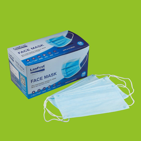 3PLY DISPOSABLE SURGICAL MASK with MELTBLOWN FILTER - LANFEST