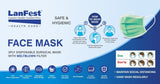 3PLY DISPOSABLE SURGICAL MASK with MELTBLOWN FILTER - 50 pcs - LANFEST